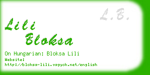 lili bloksa business card